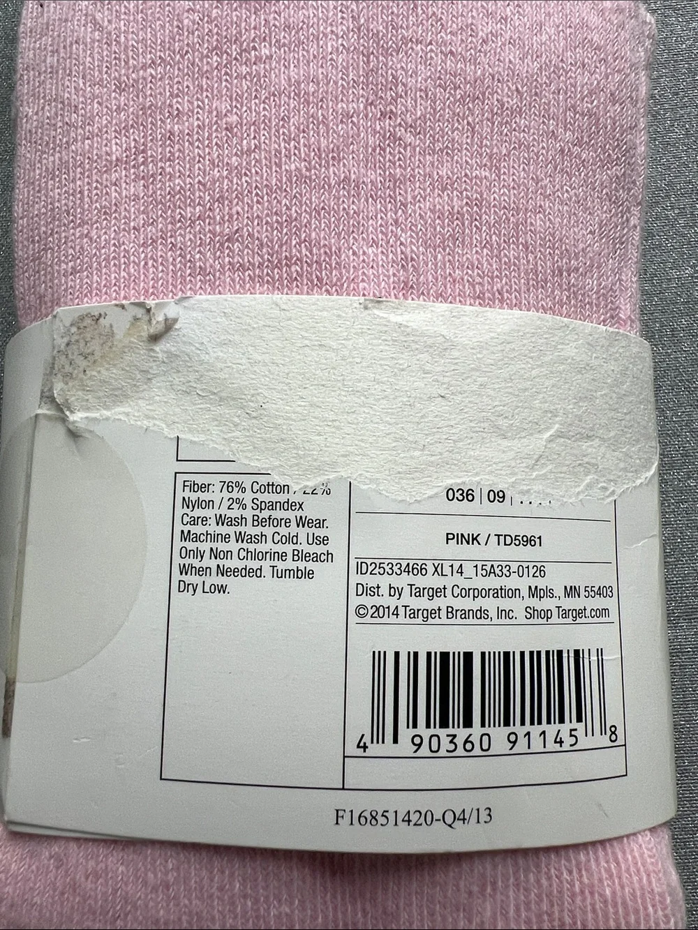 Xhilaration Girls' Light Pink Tights NWT Size 7-10